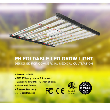 640W LED 성장 가벼운 전체 스펙트럼 660nm 2.8UMOL/J