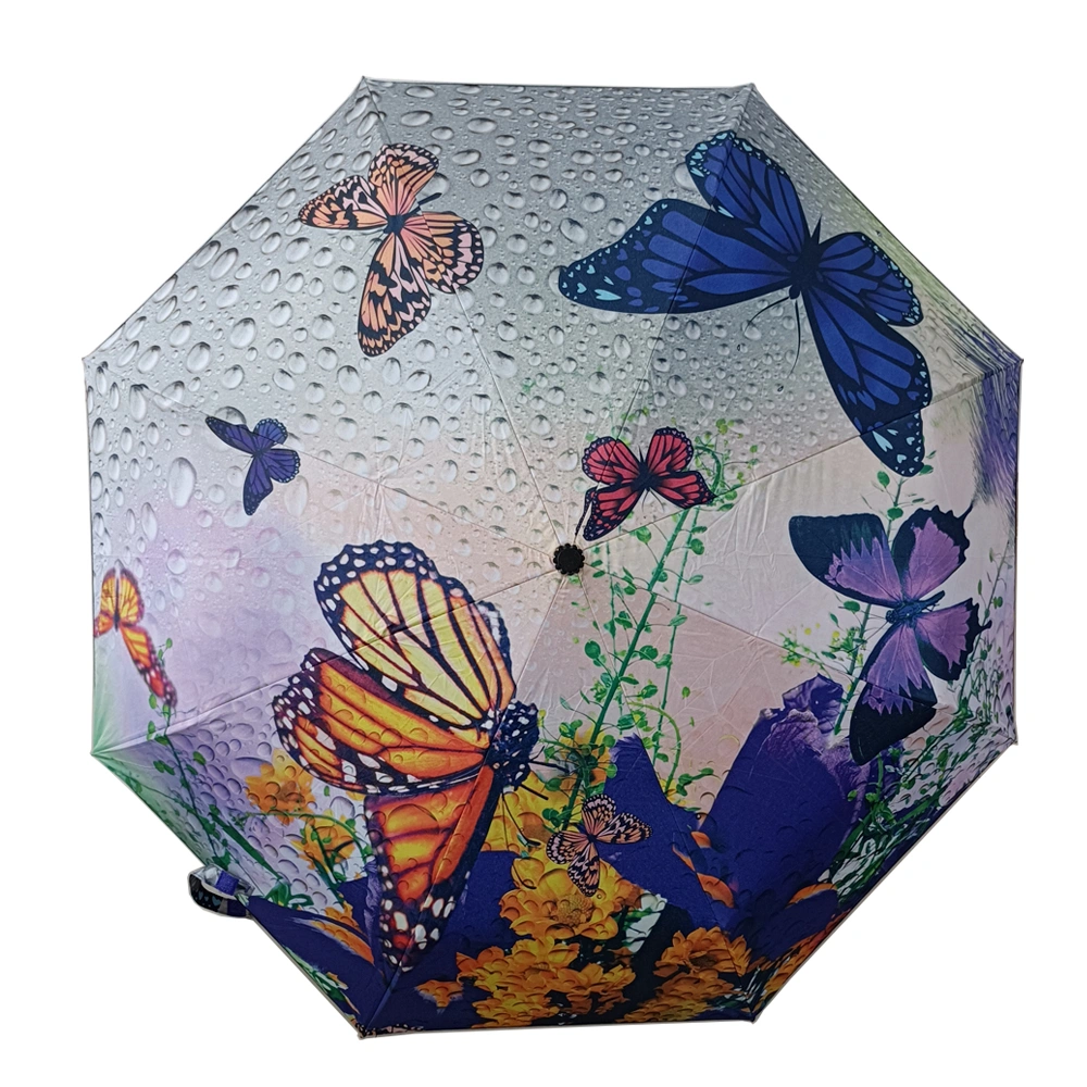 Stock Stock Wholesales Promotion Flower Picture Print Automatic Open Close Fold Umbrella