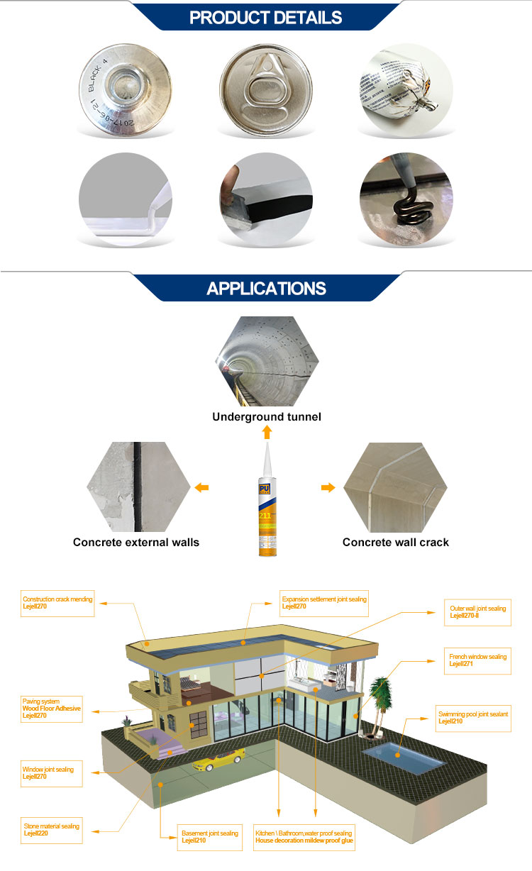 Construction Glue Waterproof Sealant Polyurethane Cracks Repair Concrete Adhesive