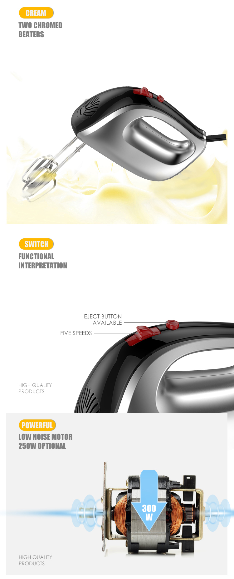 Wholesale 300W Home Kitchen Appliance Food Mini Minker Mandisher avec bol