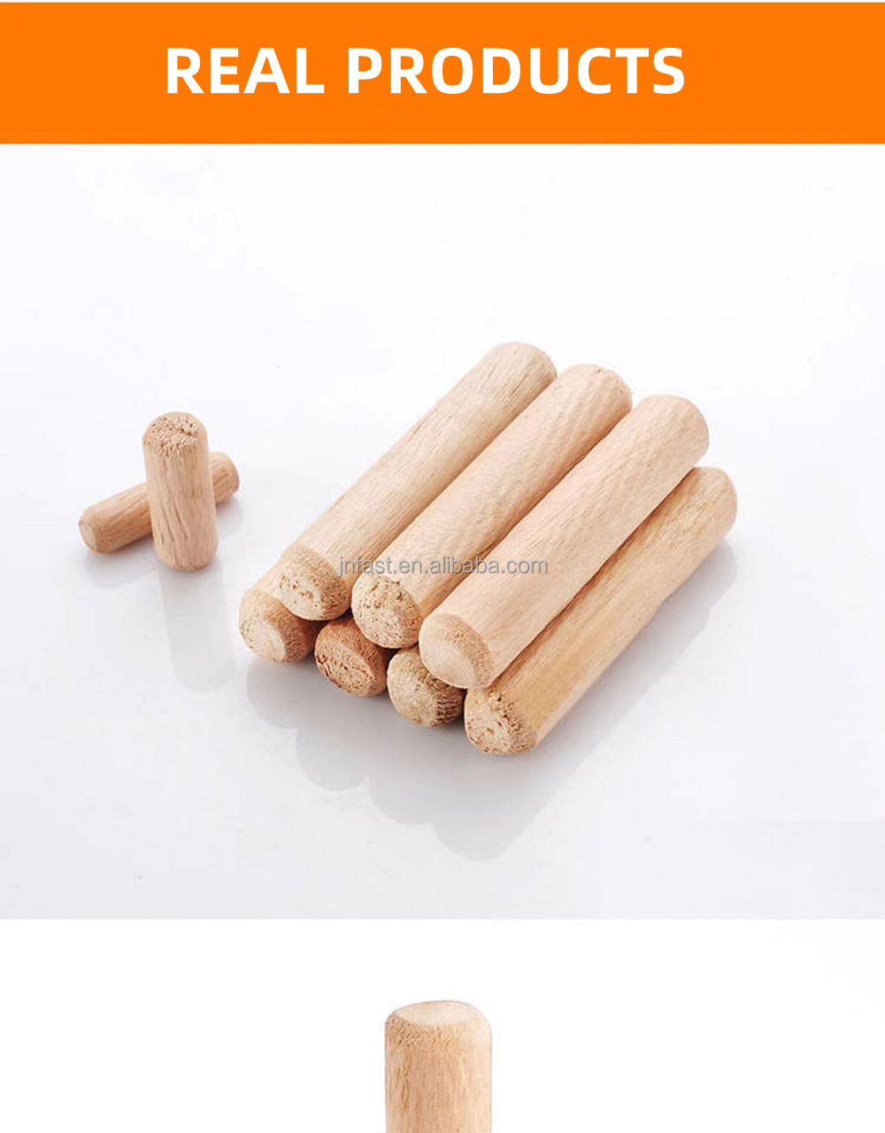 China Manufacturer New Product Wooden Dowel Shaw Furniture Connector Straight Grain Twill Cork Solid Pin Beech Wedge Wood Pegs