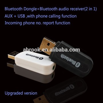 3.5mm usb bluetooth dongle adapter V2.1 with incoming phone no. report