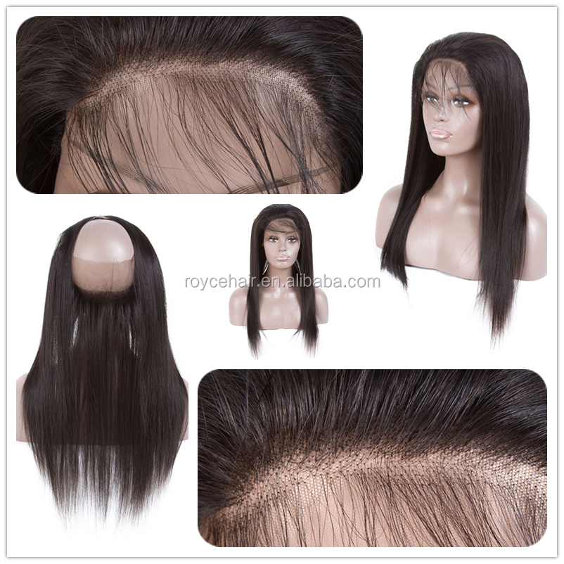 Indian Hair Brazilian 360 Degree Straight Front Full Swiss Lace Frontal Closure With Baby Hair