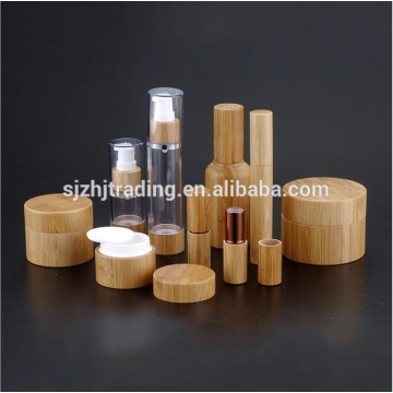 Cosmetic Bottle With Bamboo Spray Or Pump Cap