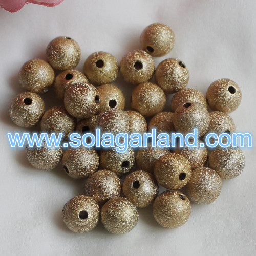 4-20MM Mixed Loose Round Acrylic Beads Glittery Metallic Beads