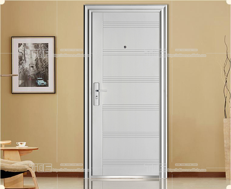 OEM European Style Door design Sound-proof White Iron Safety Front Gate
