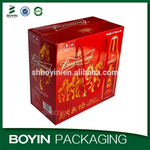 Competitive price custom cardboard box for wine with handle