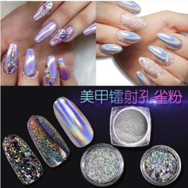 free samples! rainbow effect holo powder holographic pigment   for nails arts,nail polish,paints, printings, etc.