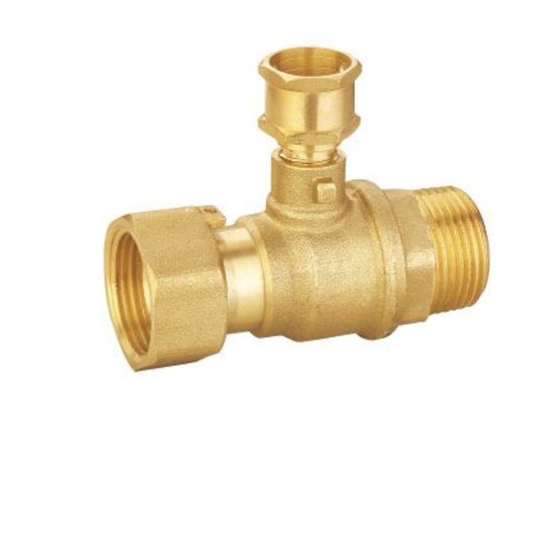 Lockable all brass copper ball valve angle type