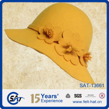 crushable women wool felt bucket hat for wholesale