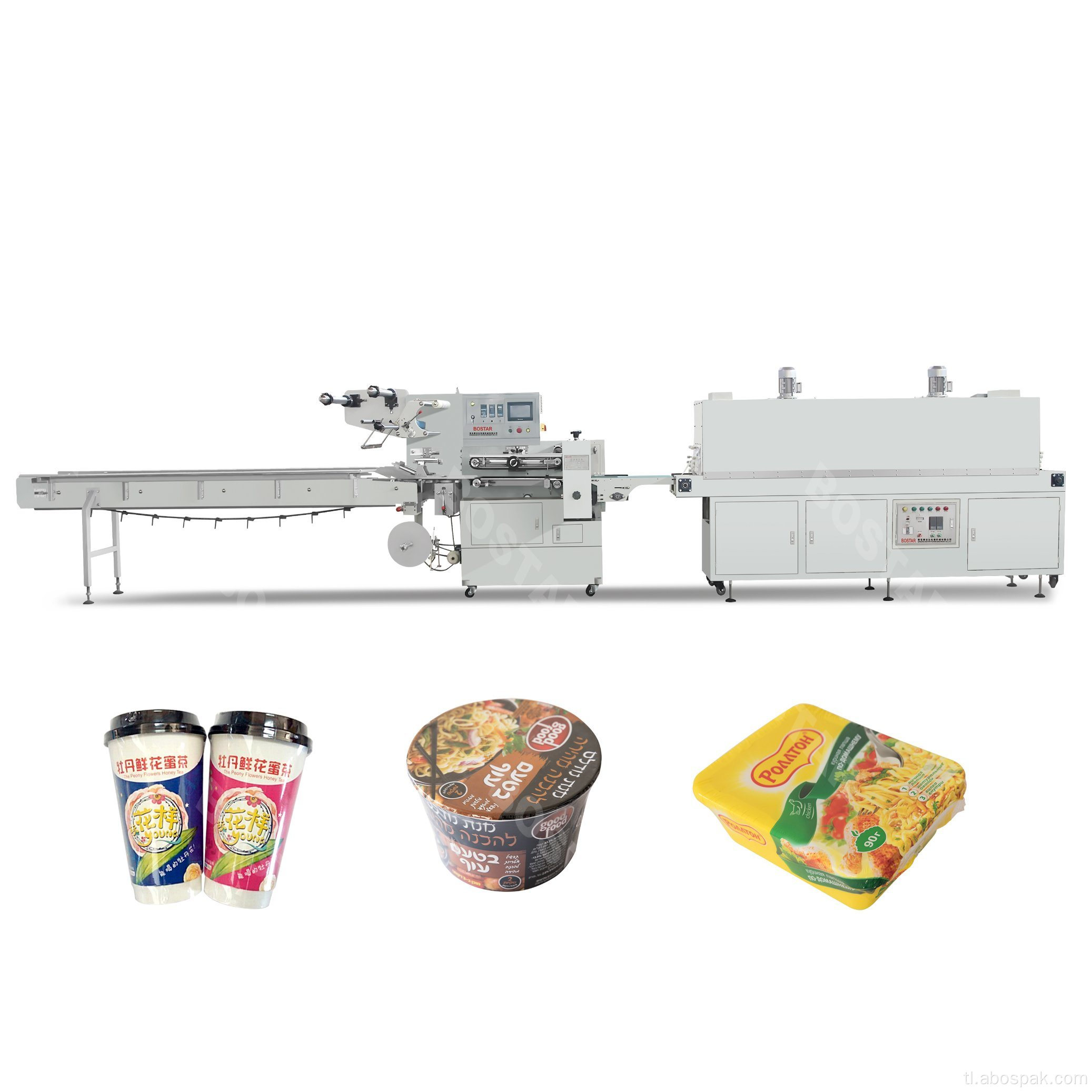 Bowl instant noodles bar shrinking packing machine.