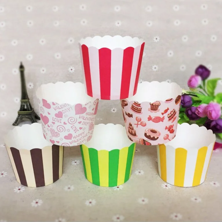 Food Grade Custom Printed High Temperature Resistant Baking Paper Cake Cups