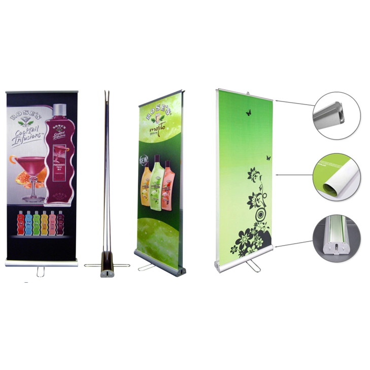 Aluminum Roll Up Banner Stand Portable Retractable Banner Scroll Roll Up Banner