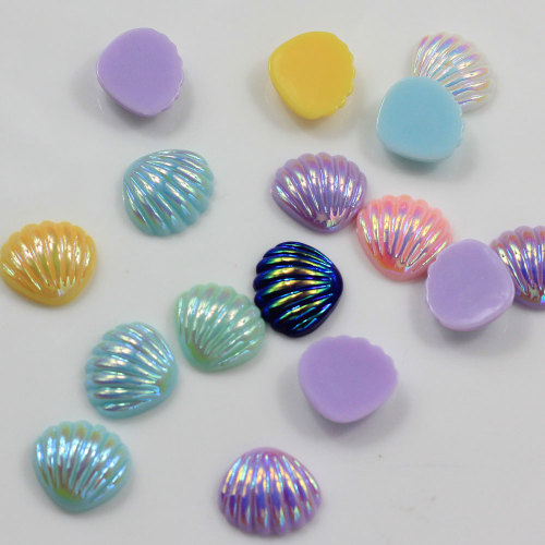 W nowym stylu opalizująca żywica AB Puffy Sea Shell flatback cabochon 20*18mm urok dla Boutique Hair Bow Making komórki DIY dekoracji