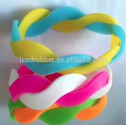 Cheap custom silicone bracelet Twist silicon bracelet