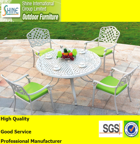 Aluminum casting dining table and chairs for outdoor furniture