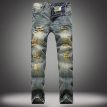 High Quality Popular Men's Pants Vintage Torn Jeans