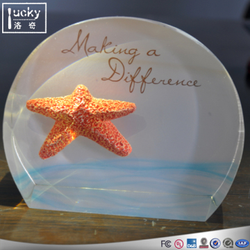 Custom Cheaper acrylic jellyfish paperweight, transparent acrylic paperweight