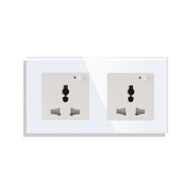 Bingoelec Double Glass Panel 16A Tuya Smart Life Wall Power WiFi Universal Relay Socket