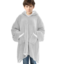 Blanket Sweatshirt with Sherpa Lining Lightweight Wearable Throw Sweatshirt with  Pocket and Sleeves