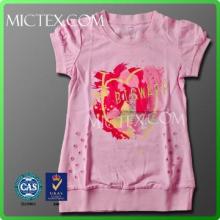 short sleeve cotton spandex printing kid clothes girls t-shirt
