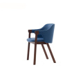 Fauteuil empilable en bois rembourré en cuir rembourré en cuir