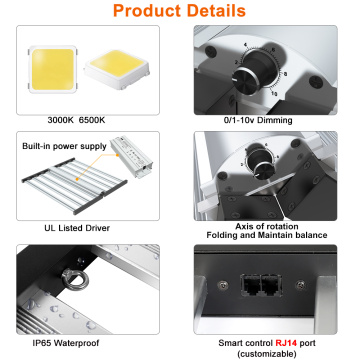 Phlizon 8 Bars 1000 W LED Grow Light