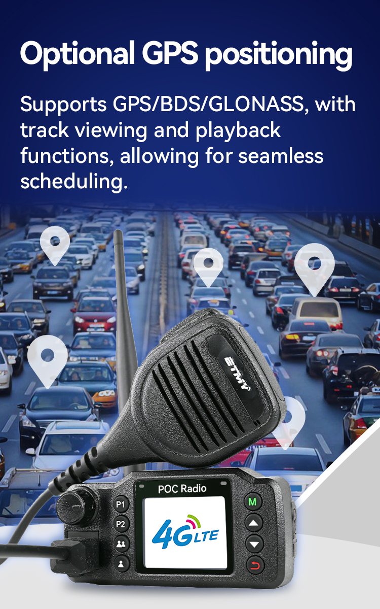 Realptt 4G LTE POC Android Vehicle Mobile Radio ETMY ET-A720 1000km Zello Mini Long Range Car Walkie Talkie with GPS Wifi