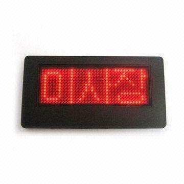 LED Display Badge, Energy-saving, Can Display Varied Language and Symbol