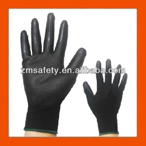 Black Polyurethane Palm Coated Gloves