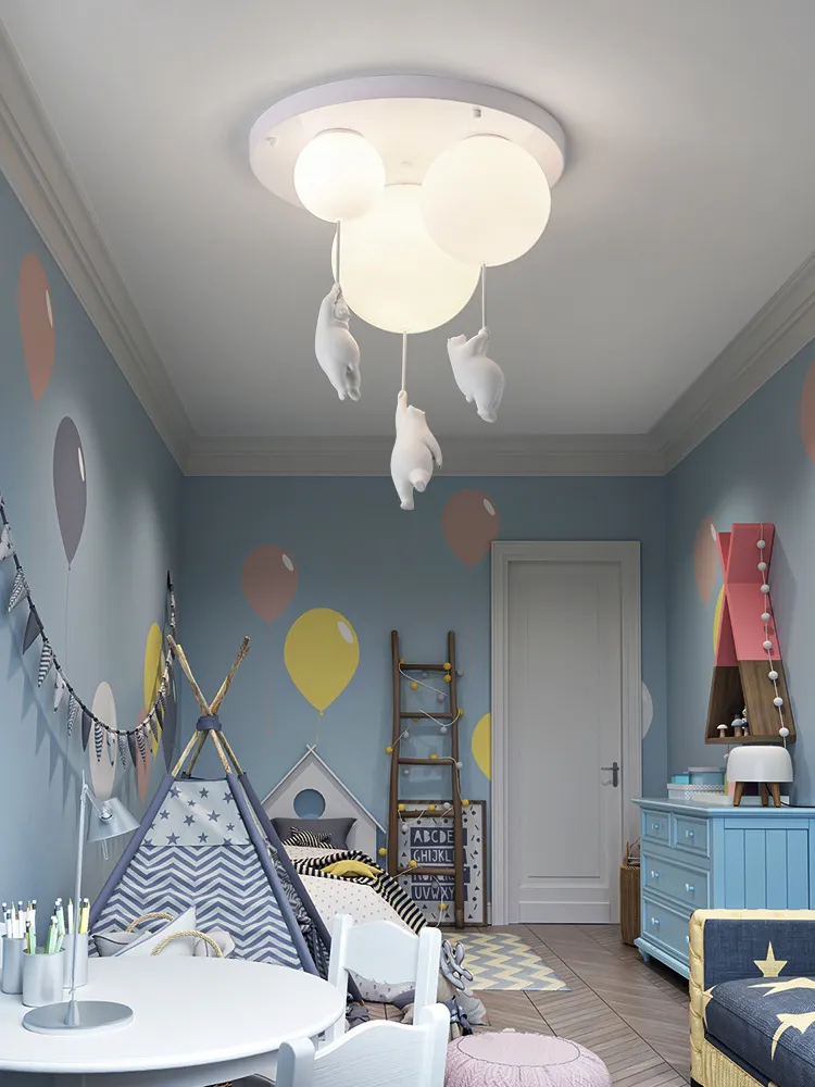 Modern Nordic Bear LED Pendant Light for Kids′ Rooms