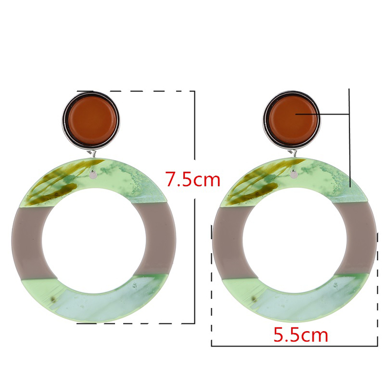 2021 Newest Classic Round Shape Circle Acrylic Drop Earrings For Women