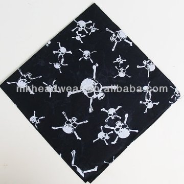 Skull Print Cotton Bandanas Head Wrap Scarf Wrist Band Banda