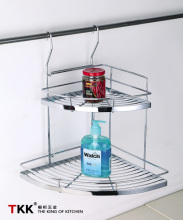 TKK Two-layer Kitchen Metal Corner Wall Spice Rack
