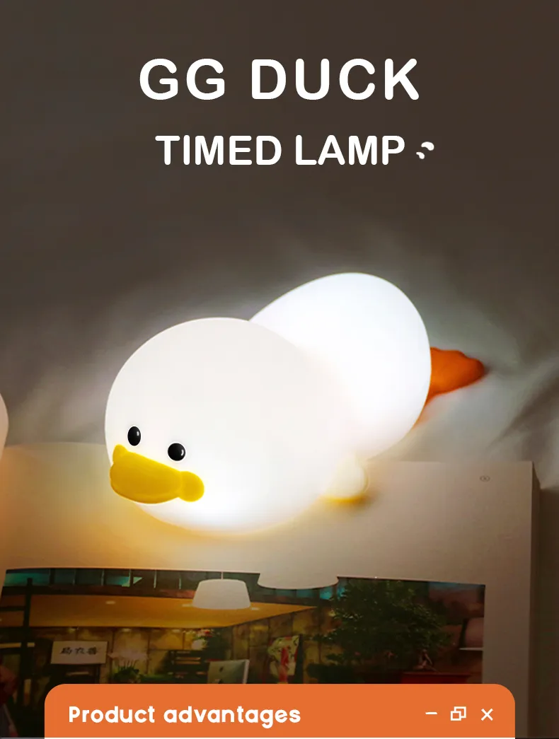Charming Duck-Shaped Night Light for Children′s Sleep Space