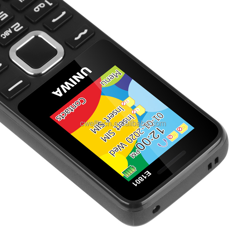 In Stock UNIWA E1801 1.77Inch Screen Unlocked 2G GSM Basic Phone Low Price Dual SIM Card Dual Standby Feature Phone