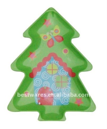 Tree Shaped Melamine Christmas Plate