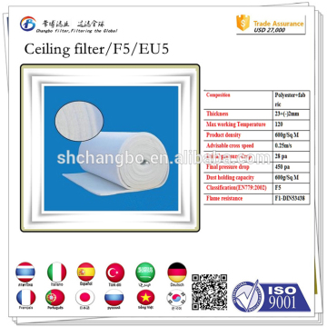 600g polyester fabric ceiling air filter media air filter rolls