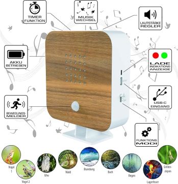 Nature white noise sound box bird call device