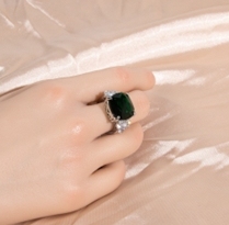 GEDISHA Square Cut Color Gemstone Ring for Women Banquet Jewelry