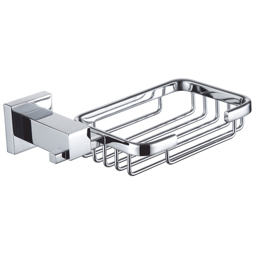 Square Brass Soap Dish Holder Chrome