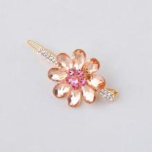 gold plated small hair pin with swarovski crstal and stone