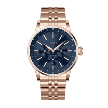 Foksy Solid stainless men chronograph sport watch