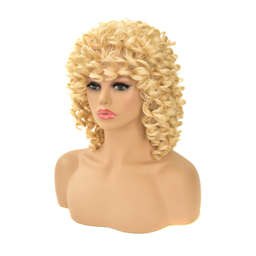 Hot Style golden Short African  Curly Wig Full Lace Human Hair Wig