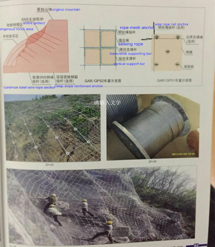 Rockfall barrier mesh SNS Sistema di protezione della sicurezza flessibile per la protezione della sicurezza rockfall