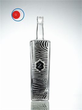 Glazing Glass Vodka Zebra Decorative Label Bottle