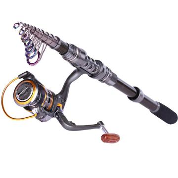 Carbon Telescopic Spinning Fishing Pole and Reel Combos Set Sea Fishing Tackles