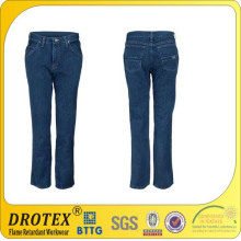 Durable Fireproof Pants Men's Cotton Denim Slim Fit Work Jeans