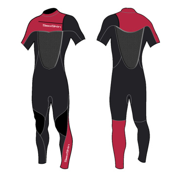 Seaskin Mens 3mm Chest Zip Short Sleeve Wetsuits