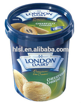 IML customized ice cream box with lid